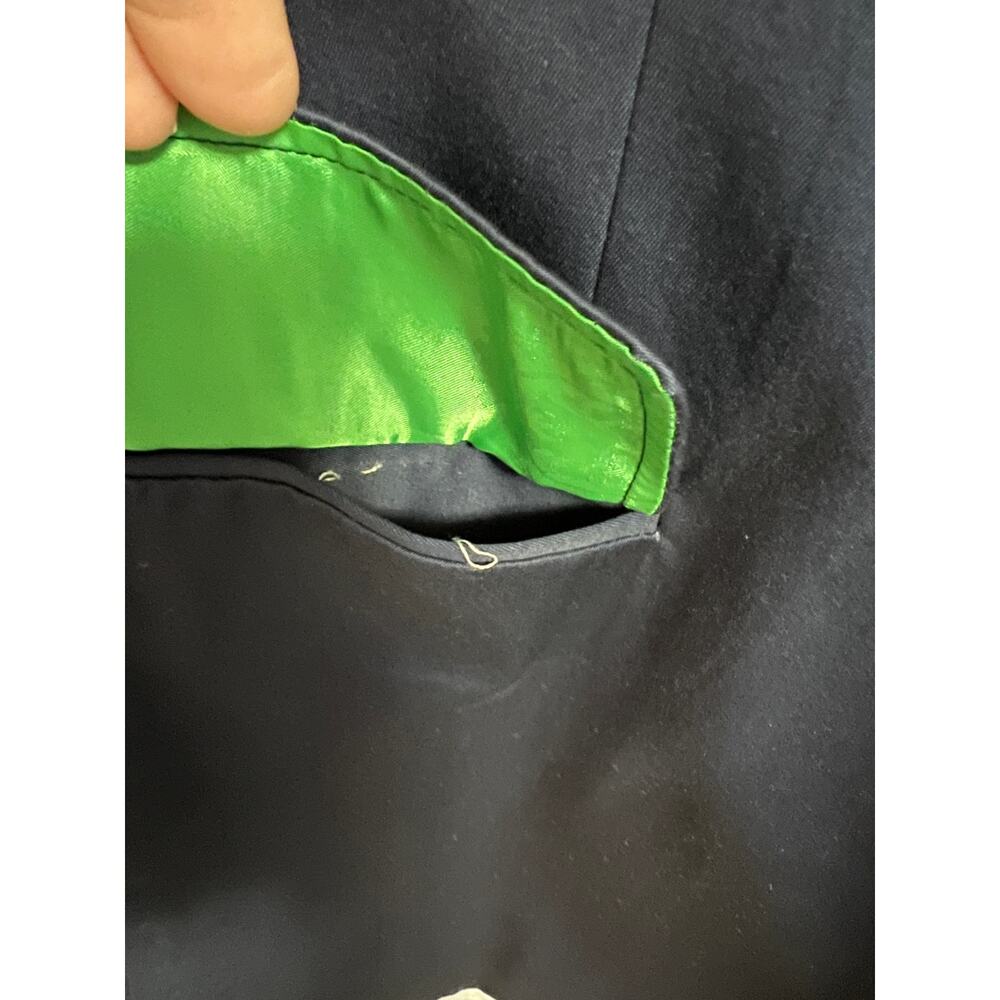 Vintage Y2K Tommy Hilfiger Navy Twill Blazer 42R Tailored Green Lining Preppy - Picture 14 of 16